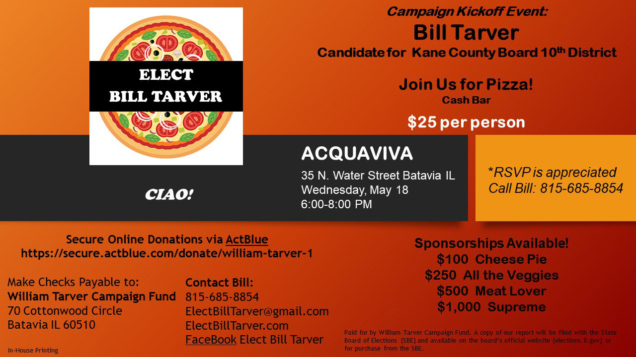 Bill Tarver Fundraising Flier